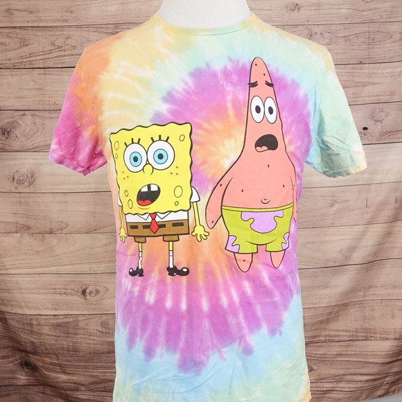 NICKELODEON SPONGEBOB SQUAREPANTS PATRICK TIE DYE CARTOON T-SHIRT SZ M - Picture 2 of 5